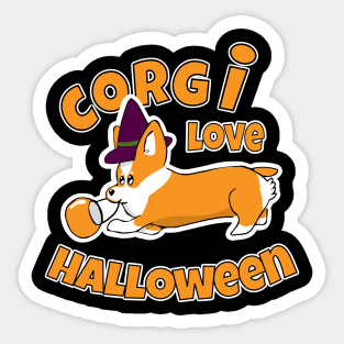 Corgi love Halloween Sticker